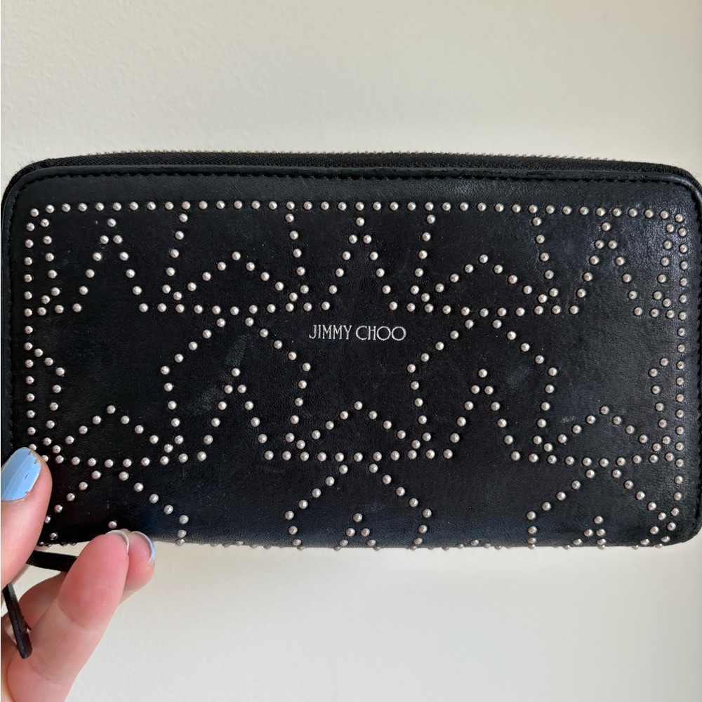 Jimmy Choo Black Studded Rockstar Wallet 🖤🤍🖤
